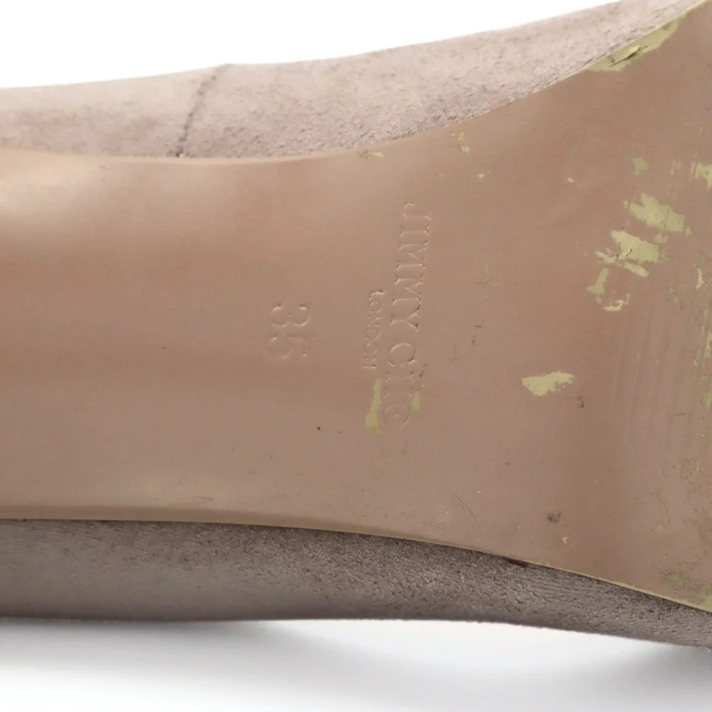 Jimmy Choo London Suede Pumps‎ Nude Pink Women’s EU 35 Pointed Toe Heels